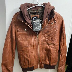 Women's Genuine Brown Leather Jacket – Elegant & Timeless